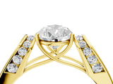 Yellow gold Pear Cut Diamond Channel Set Solitaire Ring with Four-Prong Setting_16