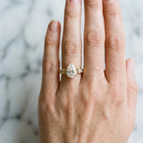 Yellow gold Pear Cut Diamond Classic Solitaire Ring with Pavé Band and Four-Prong Setting_38