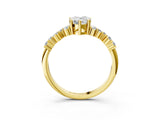 Yellow gold Pear Cut Diamond Cluster Pavé Band with Four-Prong Setting_15