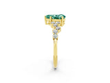 Yellow gold Pear Cut Diamond Cluster Pavé Band with Four-Prong Setting_2