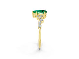 Yellow gold Pear Cut Diamond Cluster Pavé Band with Four-Prong Setting_2
