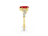 Yellow gold Pear Cut Diamond Cluster Pavé Band with Four-Prong Setting_2