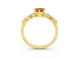 Yellow gold Pear Cut Diamond Cluster Pavé Band with Four-Prong Setting_3