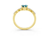 Yellow gold Pear Cut Diamond Cluster Pavé Band with Four-Prong Setting_3