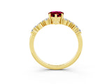 Yellow gold Pear Cut Diamond Cluster Pavé Band with Four-Prong Setting_3