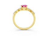 Yellow gold Pear Cut Diamond Cluster Pavé Band with Four-Prong Setting_3