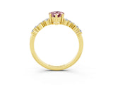Yellow gold Pear Cut Diamond Cluster Pavé Band with Four-Prong Setting_3