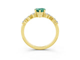 Yellow gold Pear Cut Diamond Cluster Pavé Band with Four-Prong Setting_3