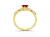 Yellow gold Pear Cut Diamond Cluster Pavé Band with Four-Prong Setting_3