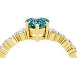 Yellow gold Pear Cut Diamond Cluster Pavé Band with Four-Prong Setting_4