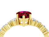 Yellow gold Pear Cut Diamond Cluster Pavé Band with Four-Prong Setting_4