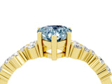 Yellow gold Pear Cut Diamond Cluster Pavé Band with Four-Prong Setting_4