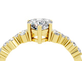 Yellow gold Pear Cut Diamond Cluster Pavé Band with Four-Prong Setting_4