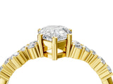 Yellow gold Pear Cut Diamond Cluster Pavé Band with Four-Prong Setting_7