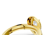 Yellow gold Pear Cut Diamond Double Halo Ring with Split Shank and Four-Prong Setting_3