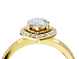 Yellow gold Pear Cut Diamond Double Halo Ring with Split Shank and Four-Prong Setting_7