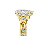 Yellow gold Pear Cut Diamond Engagement Ring with Bezel Set Round Side Stones and Prong Setting_67