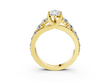 Yellow gold Pear Cut Diamond Engagement Ring with Pavé Band and Four-Prong Setting_18