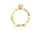 Yellow gold Pear Cut Diamond Engagement Ring with Side Stone Accents and Four-Prong Setting_16
