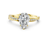 Yellow gold Pear Cut Diamond Engagement Ring with Side Stone Accents and Four-Prong Setting_23