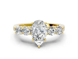 Yellow gold Pear Cut Diamond Five-Stone Prong Set White Gold Ring_52