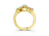 Yellow gold Pear Cut Diamond Five-Stone Prong Set White Gold Ring_55