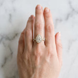 Yellow gold Pear Cut Diamond Halo Engagement Ring with Pavé Band and Prong Setting_42