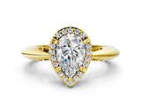 Yellow gold Pear Cut Diamond Halo Engagement Ring with Split Shank and Four-Prong Setting_88