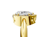 Yellow gold Pear Cut Diamond Halo Engagement Ring with Split Shank and Four-Prong Setting_93