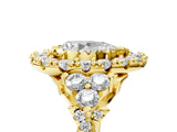 Yellow gold Pear Cut Diamond Halo Ring with Pavé Band and Four-Prong Setting_46