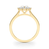 Yellow gold Pear-Cut Diamond Halo Solitaire Ring with Round Brilliant Halo and Prong Setting 2