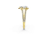 Yellow gold Pear Cut Diamond Halo Split Shank Engagement Ring_41
