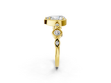 Yellow gold Pear Cut Diamond Milgrain Marquise Band with Prong Setting_5