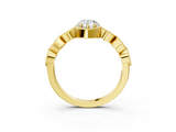 Yellow gold Pear Cut Diamond Milgrain Marquise Band with Prong Setting_6