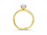Yellow gold Pear Cut Diamond Pavé Band Ring with Four-Prong Setting_39