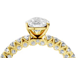 Yellow gold Pear Cut Diamond Pavé Band Solitaire Ring with Prong Setting_55
