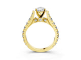 Yellow gold Pear Cut Diamond Pavé Band Solitaire with Four-Prong Setting_29