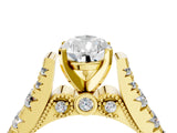 Yellow gold Pear Cut Diamond Pavé Band Solitaire with Four-Prong Setting_30