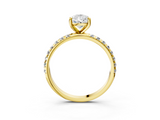 Yellow gold Pear Cut Diamond Pavé Band Solitaire with Four-Prong Setting_7