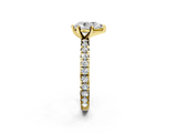 Yellow gold Pear Cut Diamond Pavé Band with Four-Prong Setting_68