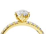 Yellow gold Pear Cut Diamond Pavé Band with Four-Prong Setting_70
