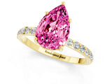 Yellow gold Pear Cut Diamond Pavé Band with Six-Prong Setting_1
