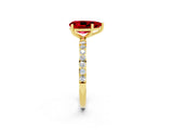 Yellow gold Pear Cut Diamond Pavé Band with Six-Prong Setting_2