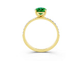 Yellow gold Pear Cut Diamond Pavé Band with Six-Prong Setting_3
