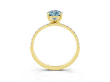 Yellow gold Pear Cut Diamond Pavé Band with Six-Prong Setting_3