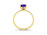 Yellow gold Pear Cut Diamond Pavé Band with Six-Prong Setting_3