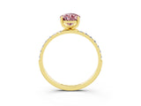 Yellow gold Pear Cut Diamond Pavé Band with Six-Prong Setting_3