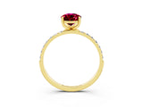 Yellow gold Pear Cut Diamond Pavé Band with Six-Prong Setting_3