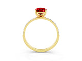 Yellow gold Pear Cut Diamond Pavé Band with Six-Prong Setting_3