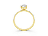 Yellow gold Pear Cut Diamond Pavé Band with Six-Prong Setting_3